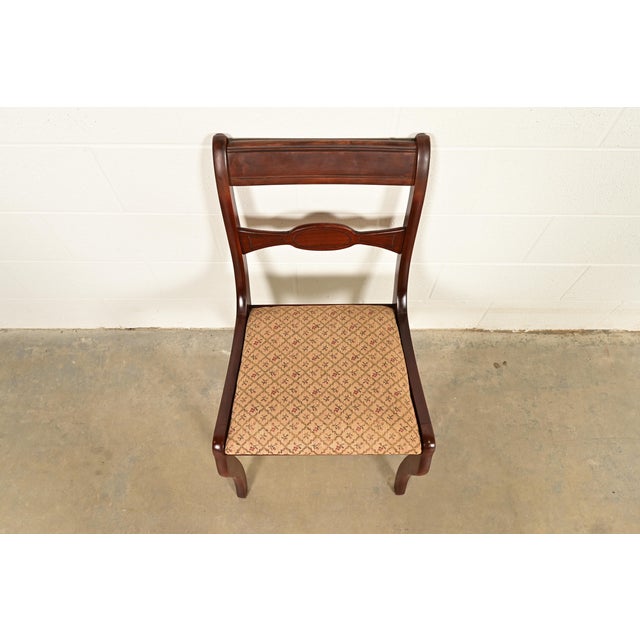 1940s Kindel Furniture Style Regency Carved Mahogany Side Chair or Dining Chair, Circa 1940s For Sale - Image 5 of 12