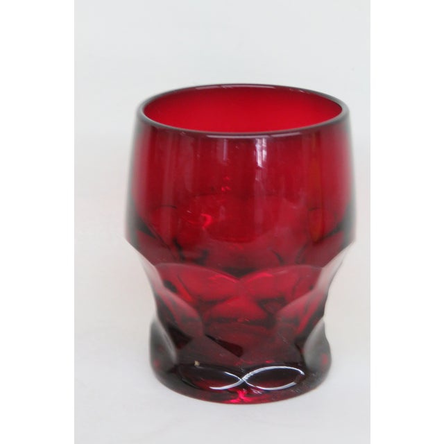 This lovely Cup is made of glass. This Cup has excellent vintage style with wonderful silhouette, a beautifully rich ruby...