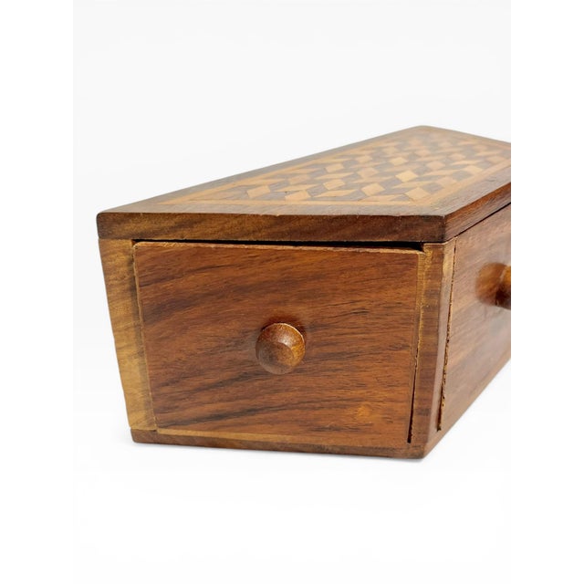 Vintage Folk Art Inlaid Spice Box – Mid 20th Century Cabin / Outsider Art For Sale - Image 13 of 14