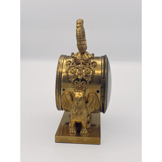Charles X Travel Officer's Pendule Clock in Gilded Bronze by Le Roy For Sale - Image 5 of 16
