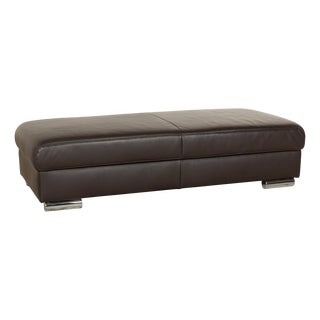 Leather Stool Brown from Ewald Schillig For Sale