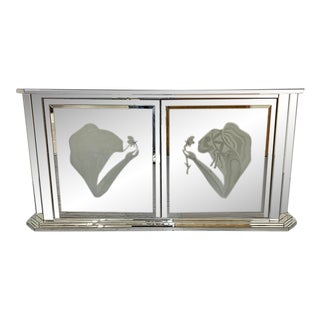 Art Deco Mirrored Credenza Buffet For Sale