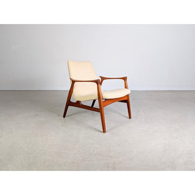 Wood Teak Easy Armchair by Arne Hovmand-Olsen for Mogens Kold For Sale - Image 7 of 10