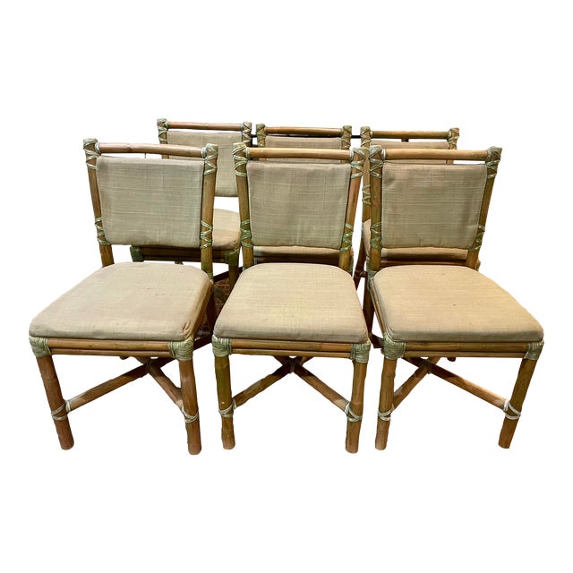 1950s Vintage McGuire Bamboo Dining Set of 6 For Sale