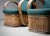 Franco Albini Vintage Italian Rattan Lounge Chairs in Green Wool by Franco Albini, 1975, Set of 2 For Sale - Image 4 of 13