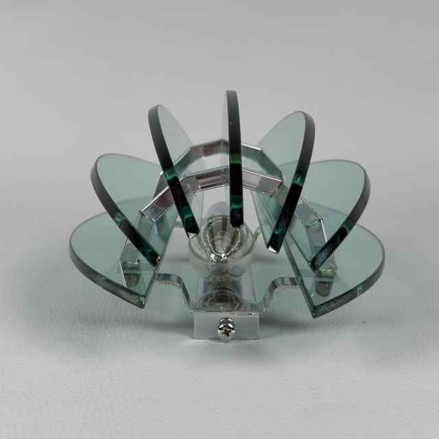 Aqua Vintage Wall Lamps in Smoked Glass from Veca, 1970s, Set of 2 For Sale - Image 8 of 14