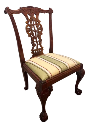 Vintage Chippendale Style Mahogany Dining / Accent Chair