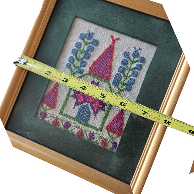 Set of Four Vintage Turkish Folk Art Needlepoint Textile Panels For Sale - Image 16 of 17