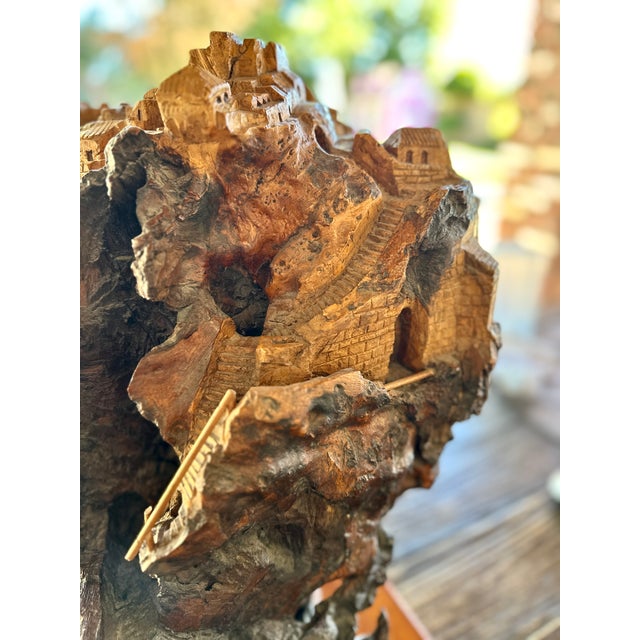 Exceptional Early 20th Century Olivewood Root Architectural Sculpture of Ancient Jerusalem For Sale - Image 16 of 18