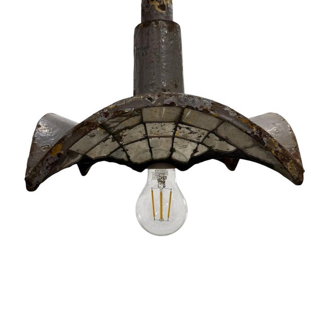 Vintage Industrial Mirrored Pendant Light by Esla, 1920s For Sale - Image 11 of 14