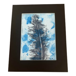 “Feather in the Wind” Original Mono Print by Nancy Smith For Sale
