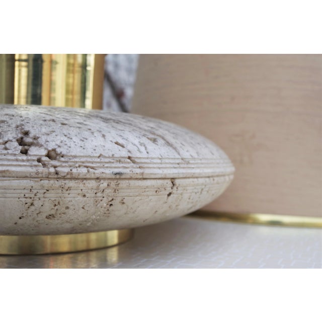 Marble, Brass and Plastic Table Lamp, 1960s For Sale - Image 4 of 10