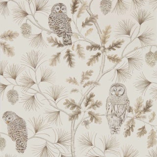 Sanderson Owlswick Wallpaper in Linen For Sale