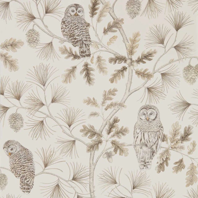 Sanderson Owlswick Wallpaper in Linen For Sale
