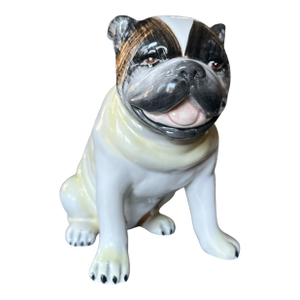 Mid 20th Century Staffordshire Porcelain Pug Hand-Painted English Charm