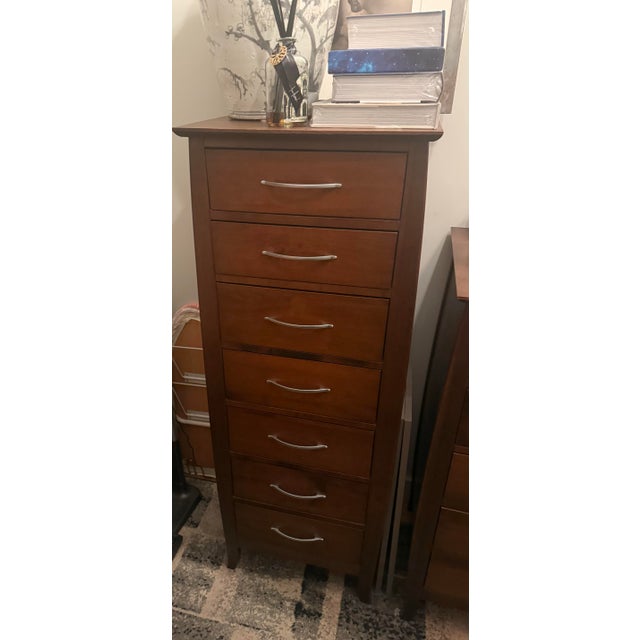 Wood 1990s Baronet Solid Maple 7-Drawer Tall Boy / Lingerie Chest For Sale - Image 7 of 10