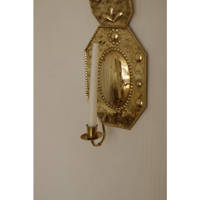 Baroque Swedish Brass Sconces, Set of 2 For Sale - Image 10 of 13