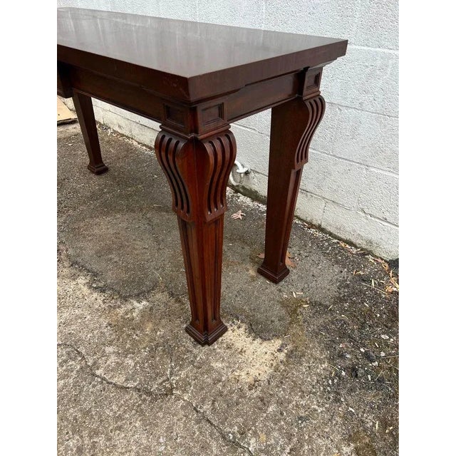 Wood Late 20th Century Hickory Chair Furniture Emprire Style Solid Cherry Console Table For Sale - Image 7 of 11