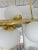 Mid-Century Modern Contemporary Long Brass Chandelier Opaline. Italy For Sale - Image 3 of 11