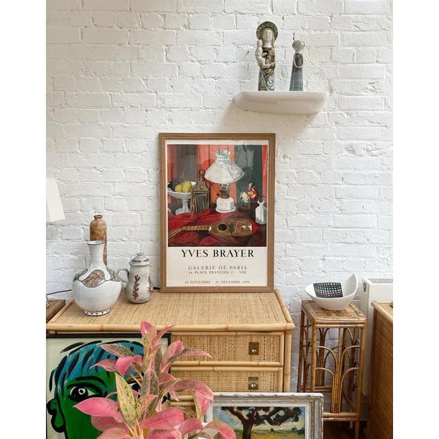 Modern Vintage French Exhibition Poster by Yves Brayer for Galerie de Paris, 1969 For Sale - Image 3 of 12