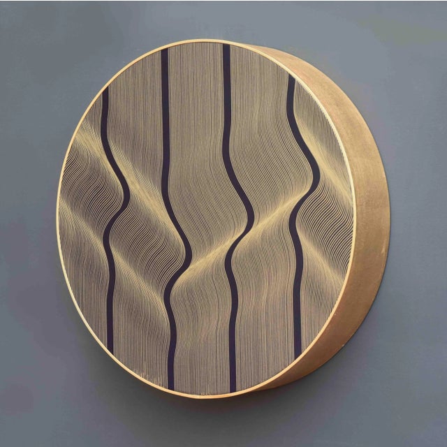 Early 21st Century Roberto Lucchetta, Golden Texture 2021 - Geometric Abstract Painting, 2021 For Sale - Image 5 of 5