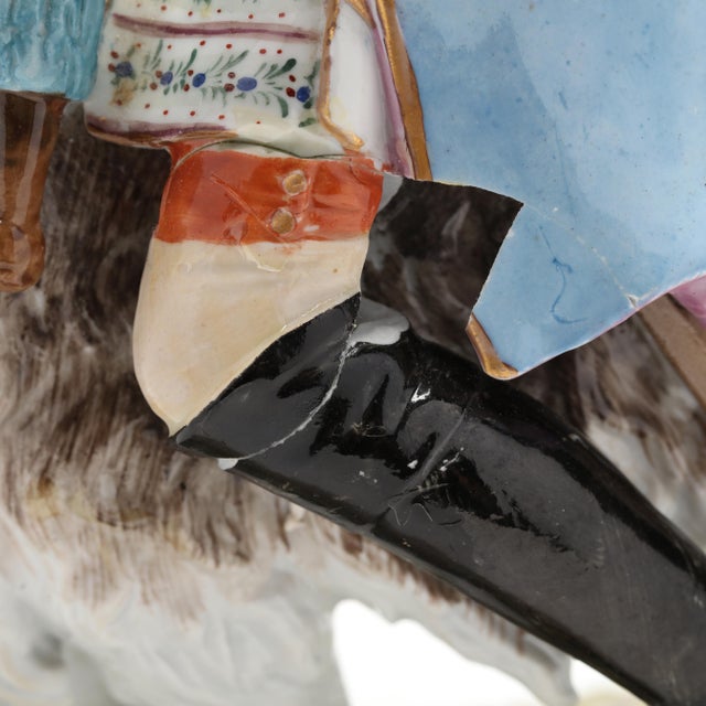 Antique Dresden Porcelain Figure of Count Bruhle’s Tailor and Goat For Sale - Image 11 of 12