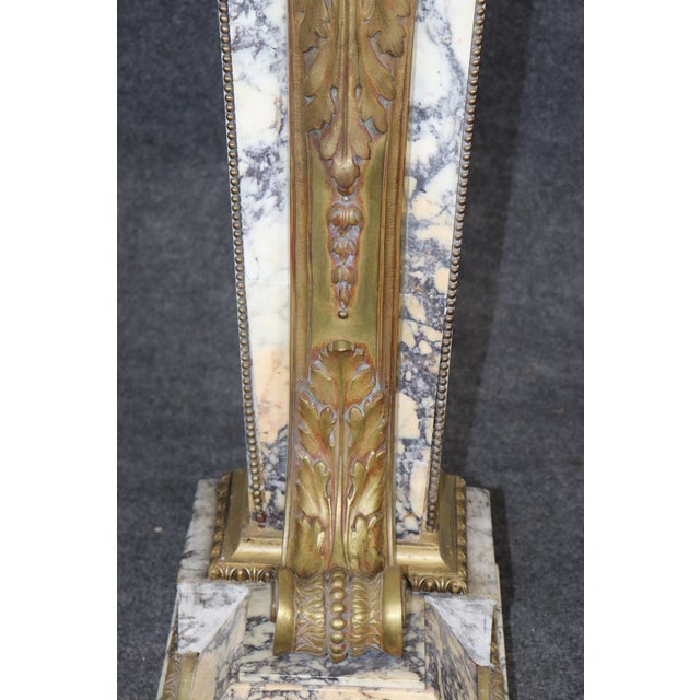 19th C French Regency Style Breche Violet Marble and Bronze Pedestal For Sale - Image 16 of 17