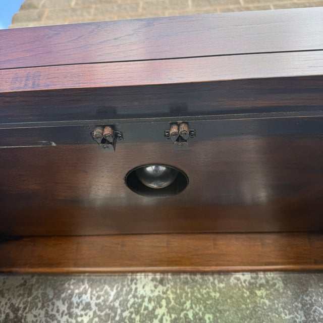 Vintage Henredon Fine Furniture Mid Century Modern Oak 8 Door Lighted Bar Cabinet or China Cabinet For Sale In Philadelphia - Image 6 of 18