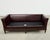 Wood English Regency Style Waxed Cordovan Leather Case Sofa For Sale - Image 7 of 18
