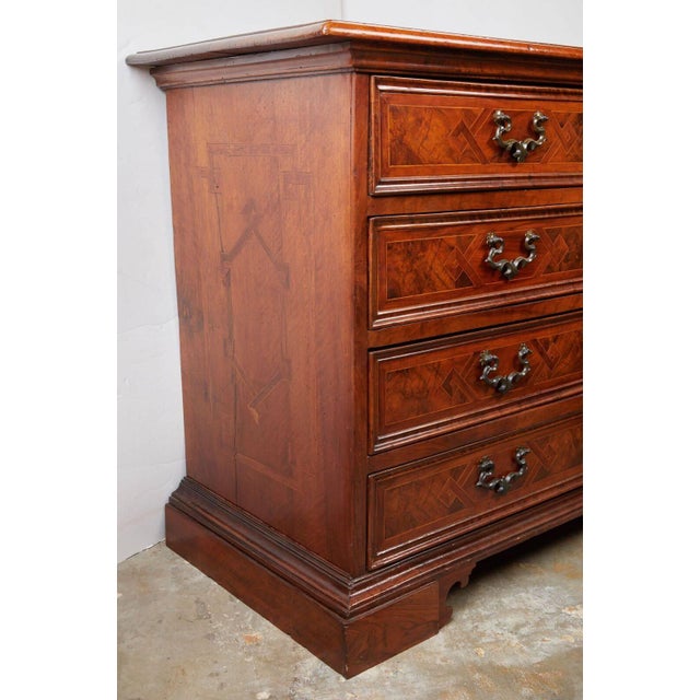 Wood 19th Century Grand, Florentine Commode with Geometric Inlay For Sale - Image 7 of 9