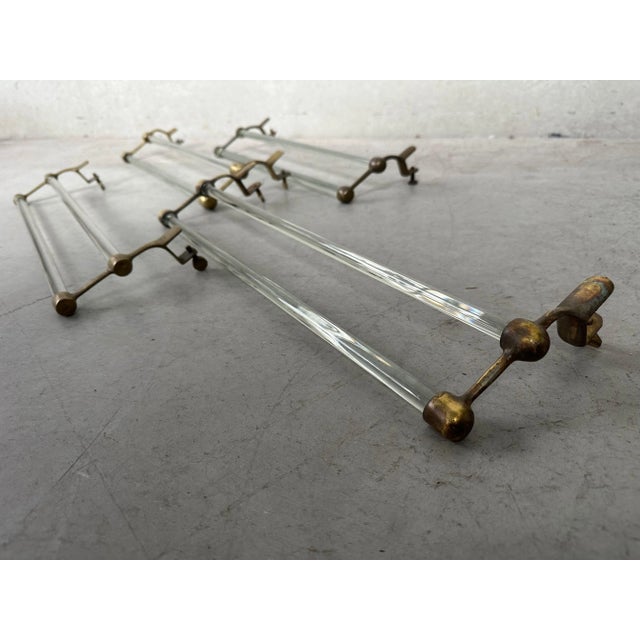 Art Deco Towel Holder in Glass and Brass, 1890s For Sale - Image 5 of 11