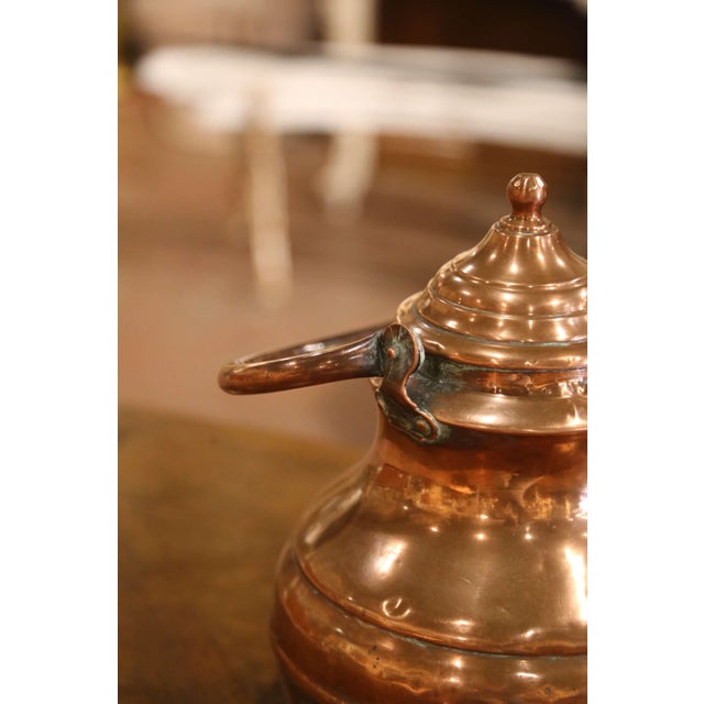 19th Century French Hand-Hammered Copper Tea Kettle With Swing Handle For Sale - Image 9 of 12
