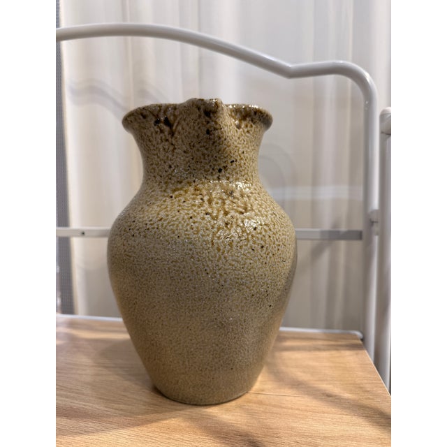 Late 20th Century Late 20th Century c.p. Craven North Carolina Studio Pottery Vase - Hand Thrown Folk Pottery, Warm Honey Glaze For Sale - Image 5 of 5
