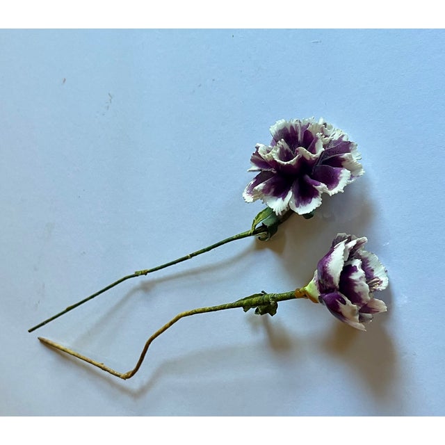 French Antique Early 20th Century French Tromp l'Oeil Bouquet of Faux Porcelain Flowers For Sale - Image 3 of 14
