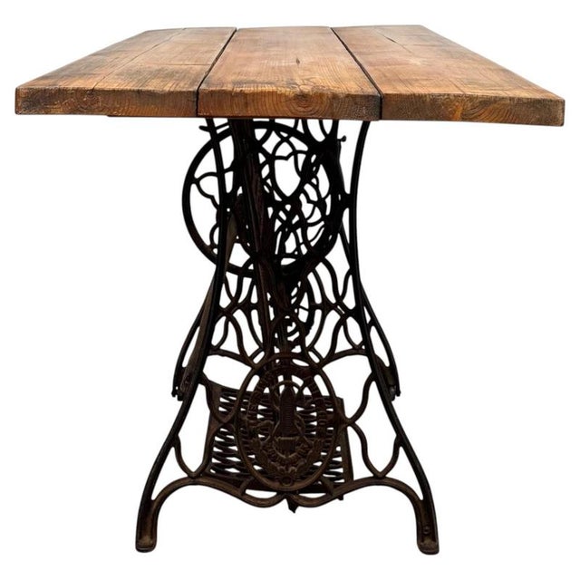 Vintage English Cast Iron Sewing Machine Base Table, 1900s For Sale - Image 6 of 12