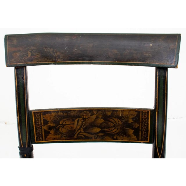 American Stenciled and Ebonized Side Chairs, 6 For Sale In New York - Image 6 of 6