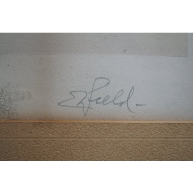 Printmaking Materials Antique Edward Loyal Field Signed Home Sweet Home Landscape Etching 33" For Sale - Image 7 of 12
