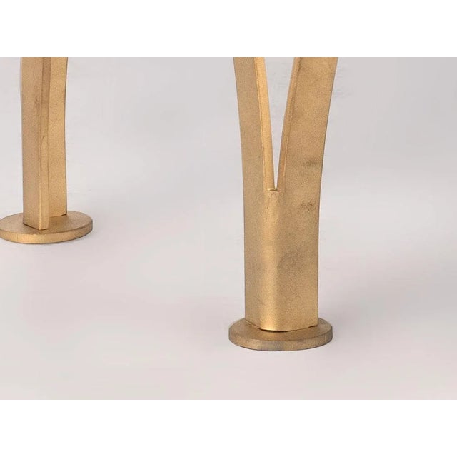 Enrico Bartolini Split Leg Bench (Hair on Hide) - 3004 For Sale - Image 4 of 5