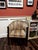 Vanilla Vintage Velvet Striped Barrel-Back Accent Chair For Sale - Image 8 of 12