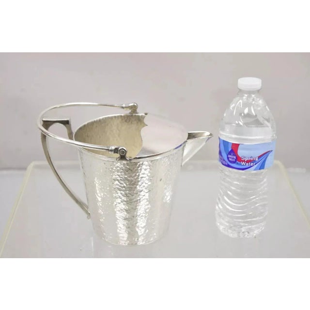 Vintage T&T Hand Hammered Silver Plated Art Deco Small Watering Can Pitcher with Handle. Circa Mid 20th Century....