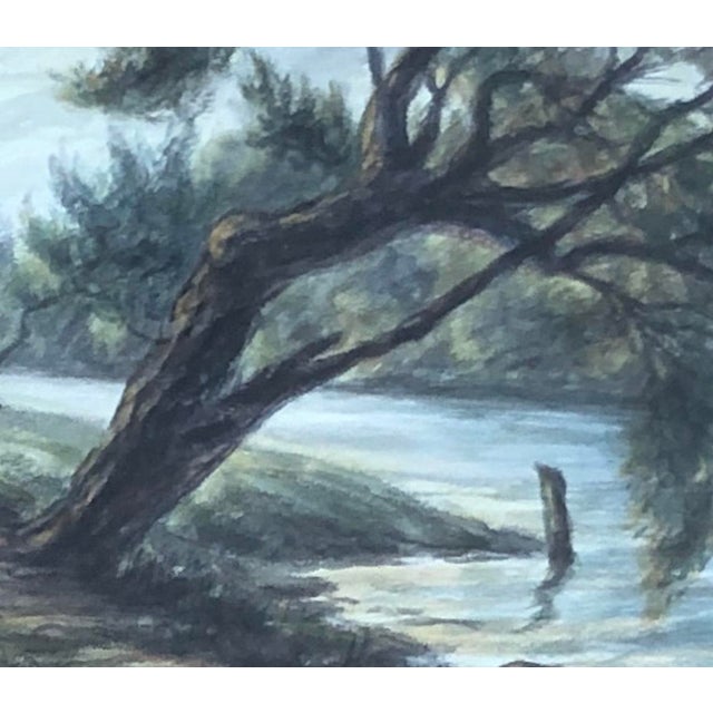 1950s Jules Robert Chatelain, Au bord de l'eau, 1951, Watercolor on Paper, Framed For Sale - Image 5 of 9