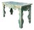 Vintage Distressed Scalloped Green Wood Table For Sale