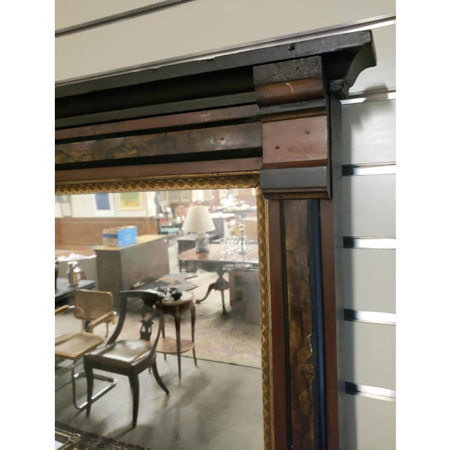 1890s American Classical Parcel Ebonized Mahogany Wall Mirror For Sale - Image 4 of 10