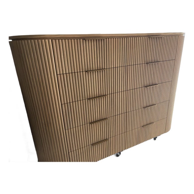 Rh (Restoration Hardware) Byron 10 Drawer Dresser Light Oak / Brass For Sale