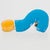 Plastic Kaso Acrylic Dangle Clip Earrings in Blue and Orange For Sale - Image 7 of 8