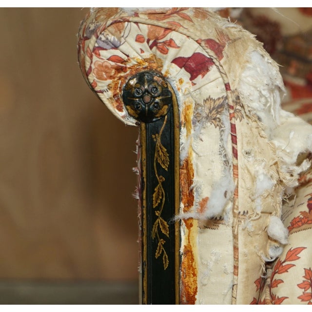 Rare Circa 1880 Howard & Sons Aesthetic Movement Chinoiserie Two-Seat Sofa With Claw & Ball Feet For Sale - Image 12 of 12