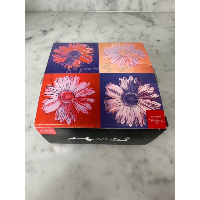 Glass 1990s Andy Warhol Rosenthal Daisies Collection /Red Paperweight 3.35”, 487g Orig Box For Sale - Image 7 of 7