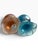 Fenton Art Glass Company Vintage Fenton Iridescent Art Glass Eggs, Pair | Pink & Aqua Blue For Sale - Image 4 of 4