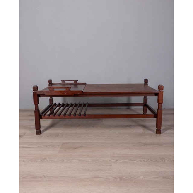 Mid-Century Modern Vintage Italian Coffee Table with Pull-Out Tray, 1960s For Sale - Image 3 of 11