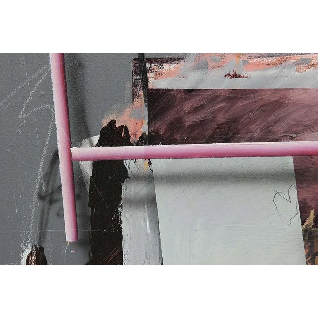 20th Century Pink, Black, Yellow, and Gray Abstract Painting by Richard Johnson For Sale - Image 11 of 13